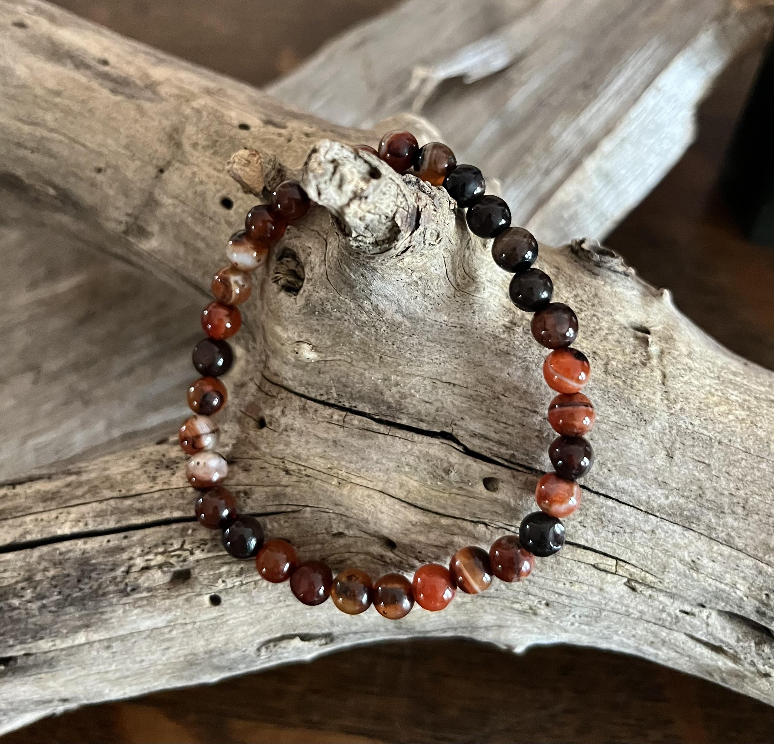 Solid Genuine Agate Stretch Bracelet
