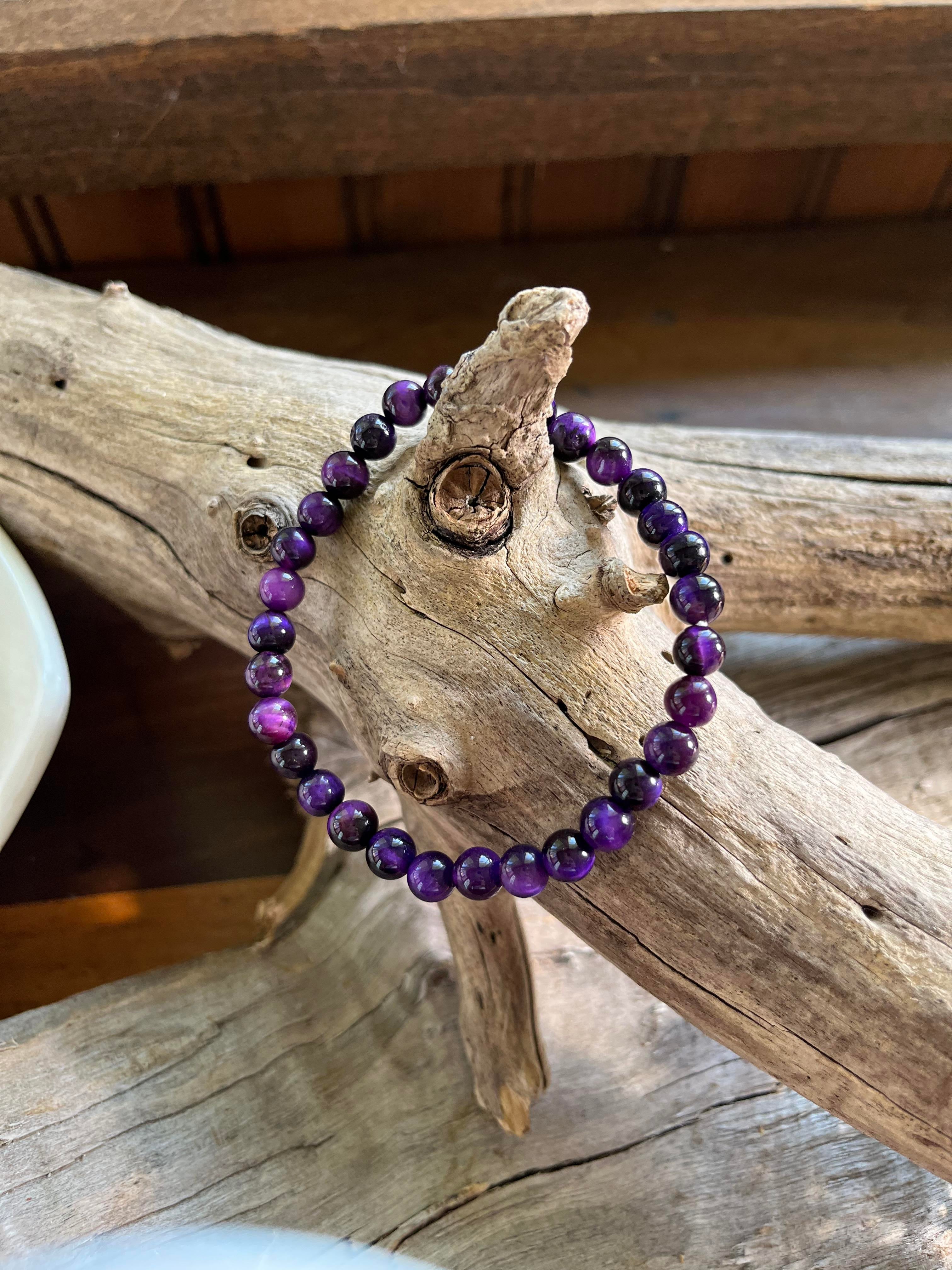 Genuine Purple Tiger's Eye Stretch Bracelet
