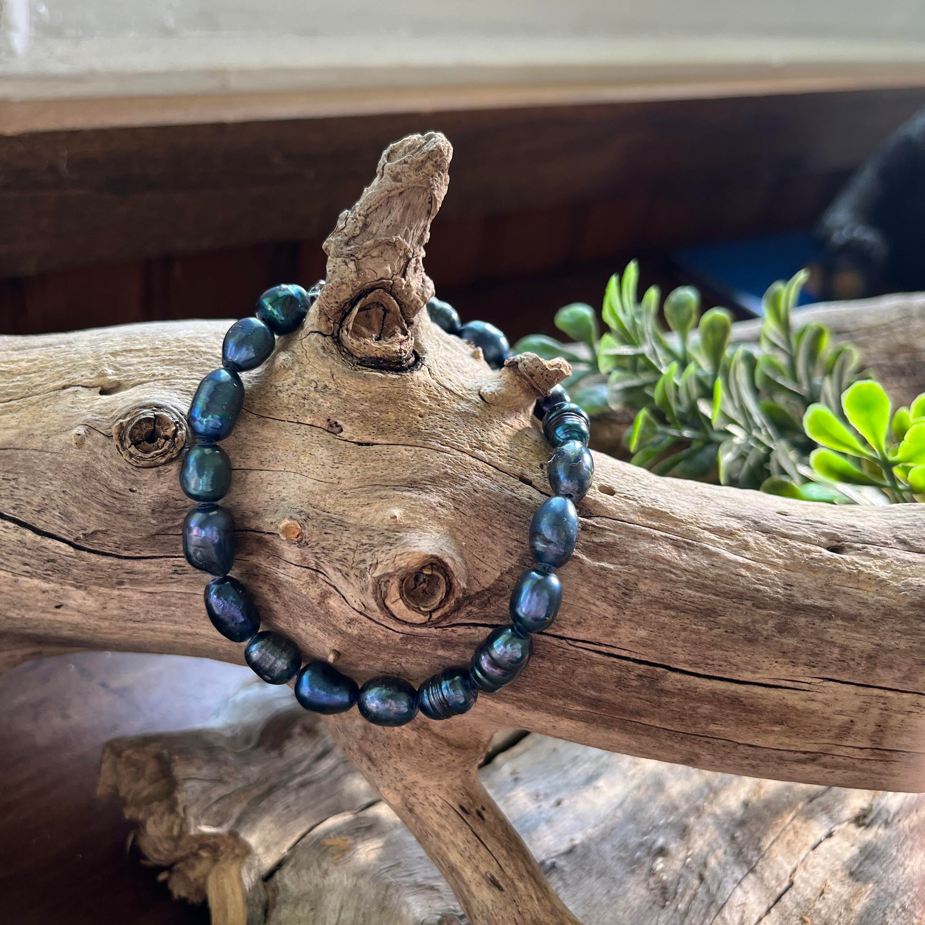 Genuine Black Cultured Pearl Bracelet