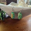 Genuine Turquoise Chunk Drop Earrings