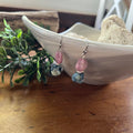 Pink & Blue Tourmaline Chunk Drop Earrings