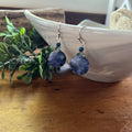 Sodalite Round Drop Earrings with Crystal Accents