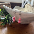 Strawberry Quartz & Pink Coral Dangle Earrings