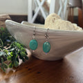 Genuine Turquoise Oval Drop Earrings