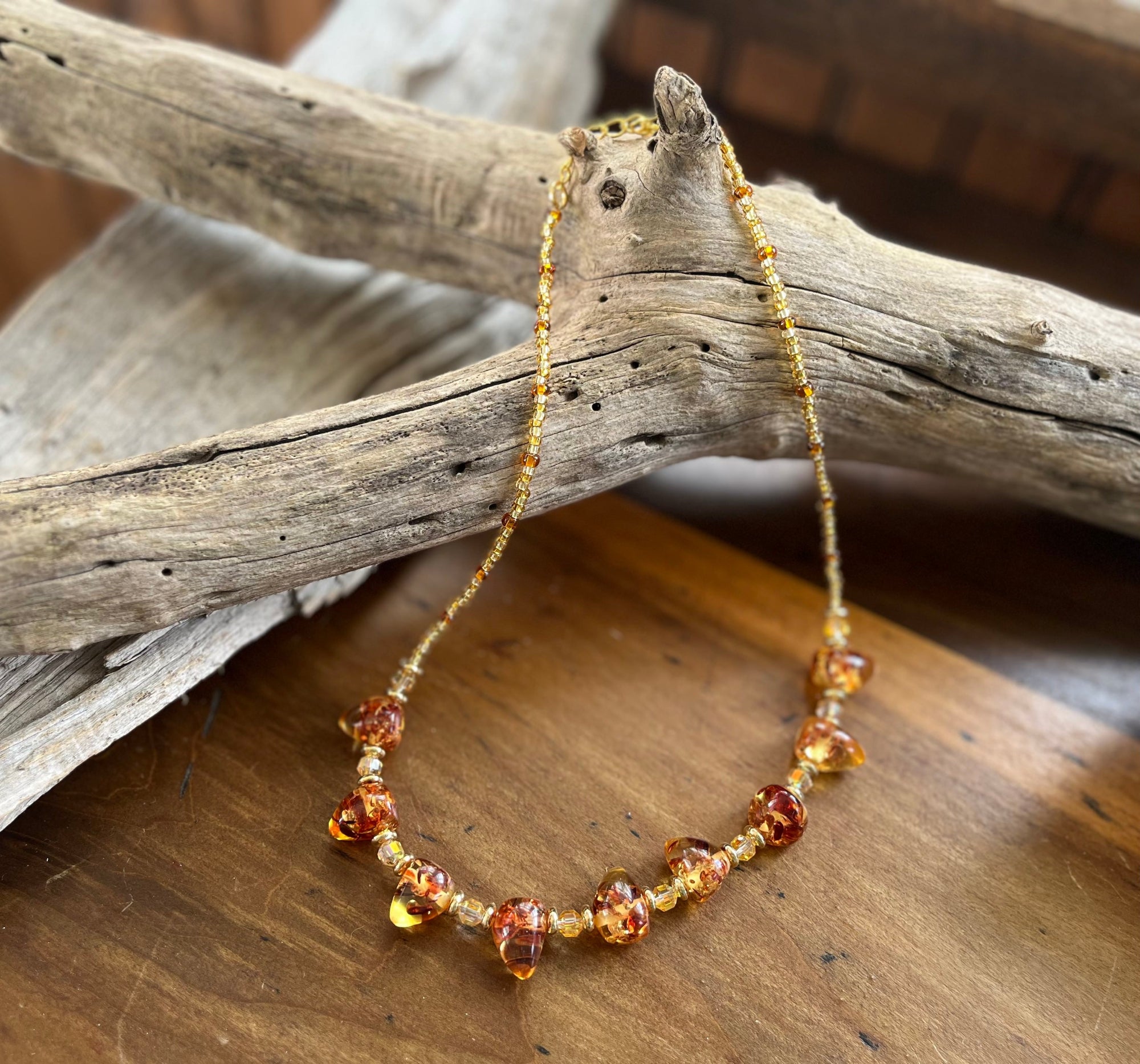 Genuine Baltic Amber Beaded Necklace