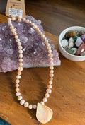 Genuine Cultured Pearl & Shell Pendant Necklace & Earring Set