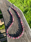 Faceted Natural Garnet Necklace with Stainless Steel Clasp