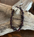 Genuine Garnet Chip Stretch Bracelet — Small/Medium