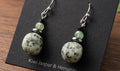 Kiwi Jasper, Hematite & Black Agate Drop Earrings