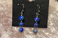 Lapis Lazuli Triple Bead Earrings